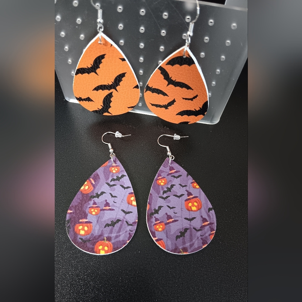 Bat and Pumpkin Earrings Set (NWOT) - Picture 4 of 4